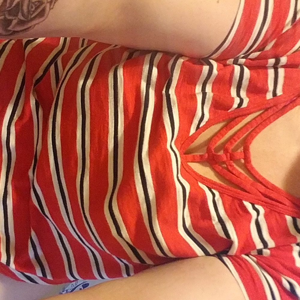 Red striped shirt large brand 24/7